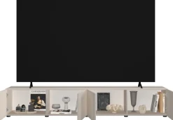 Mobile Porta TV moderno 4 ante in Cashmere Cannettato
