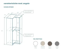 Modulo per cabina armadio ad angolo o lineare disponibile in 4 colori e 2 misure