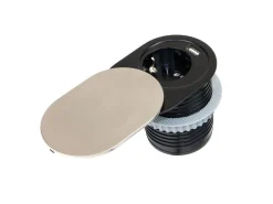 Multiconnettore da incasso con coperchio scorrevole Vertikal Flat diametro 60 mm