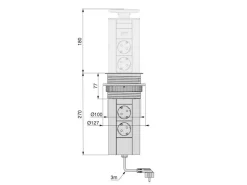 Multiconnettore da tavolo estraibile Port USB diametro 100 mm