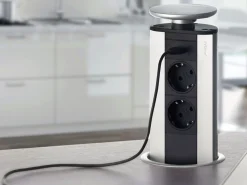 Multiconnettore da tavolo estraibile Port USB diametro 100 mm