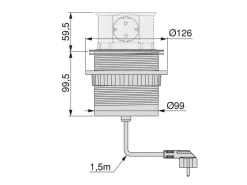Multiconnettore estraibile da incasso Vertikal Push diametro 100 mm disponibile in 3 colori