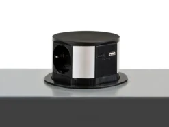Multiconnettore estraibile da incasso Vertikal Push diametro 100 mm disponibile in 3 colori