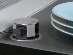 Multiconnettore estraibile da incasso Vertikal Push diametro 100 mm disponibile in 3 colori