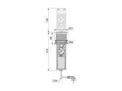 Multiconnettore estraibile da incasso Vertikal Push diametro 60 mm
