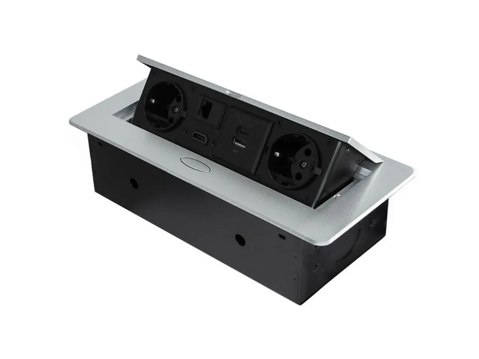Multipresa per scrivania Atom 26, 225x111mm disponibile in 3 colori