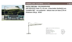 Ombrellone a palo laterale in Alluminio con braccio retrattile California