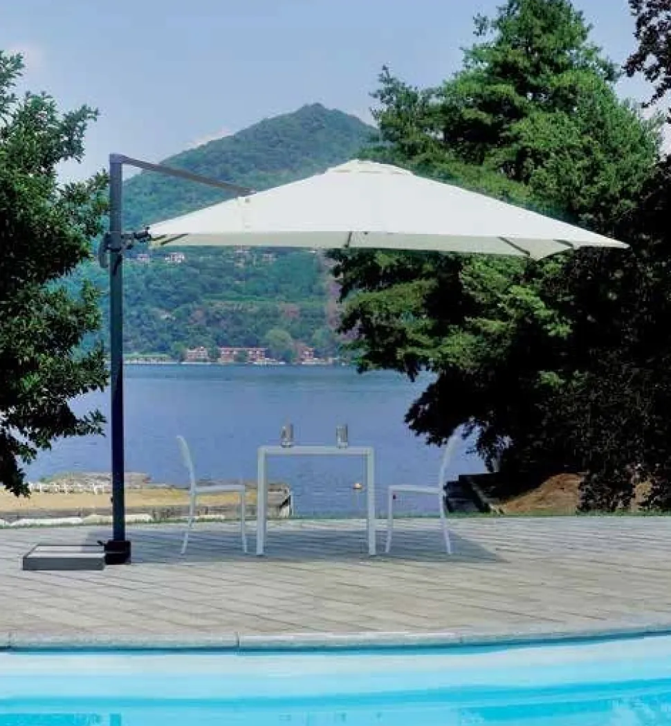 Ombrellone da esterno professionale Tilt Basculante ruotabile 360° palo Ovale Antracite