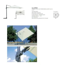 Ombrellone da esterno professionale Tilt Basculante ruotabile 360° palo Ovale Antracite