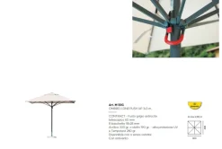 Ombrellone da giardino con Apertura Push-Up, Alluminio leggero Design Rapido 3x3mt
