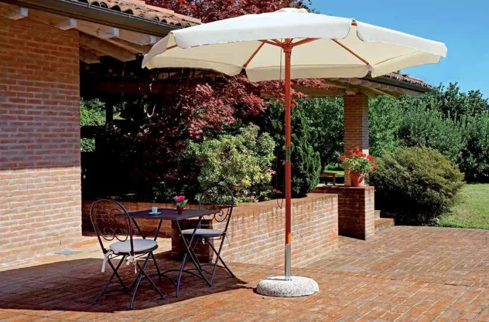 Ombrellone da Giardino con Palo in Legno,copertura in Poliestere 2 Misure Disponibili modello Manila