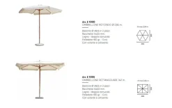 Ombrellone da Giardino con Palo in Legno,copertura in Poliestere 2 Misure Disponibili modello Manila