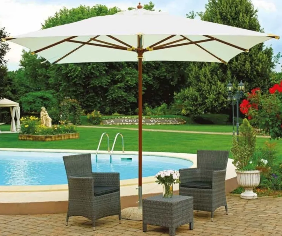 Ombrellone da Giardino Origami disponibile in 3 misure palo centrale in legno Indonesiano