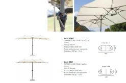 Ombrellone da Giardino Ovale palo centrale in Alluminio 2 Misure Disponibili