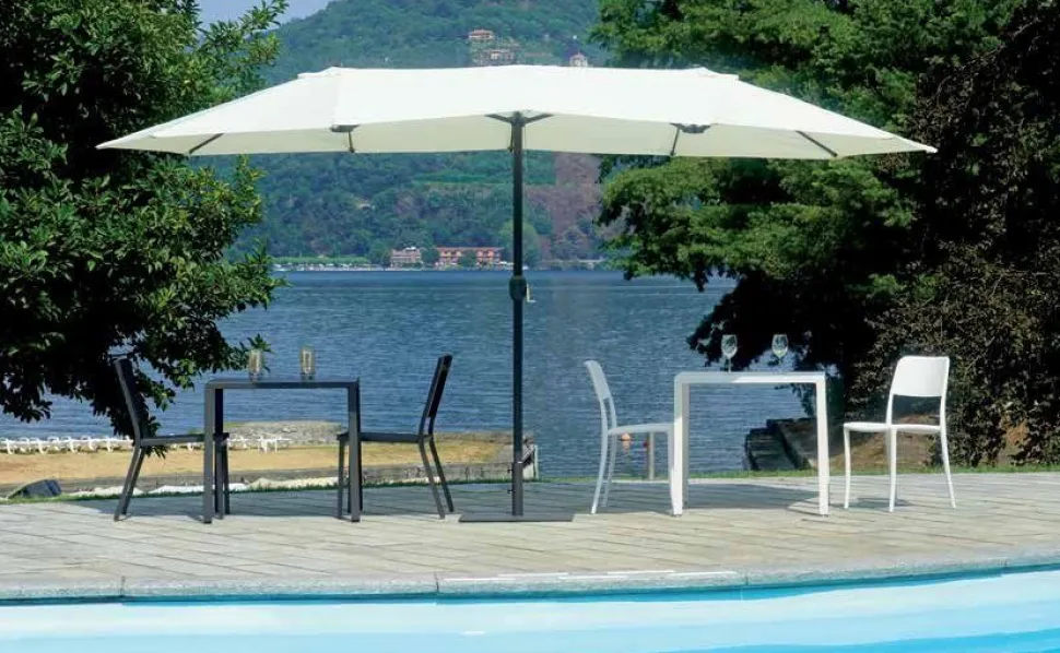 Ombrellone da Giardino Ovale palo centrale in Alluminio 2 Misure Disponibili