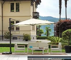 Ombrellone da giardino palo Ovale 93x60 mm ruotabile 360° in 2 misure e 2 colori