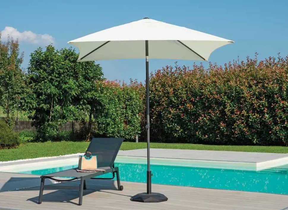 Ombrellone da Giardino Quadrato 2x2mt palo centrale in Alluminio Design Moderno