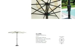 Ombrellone da Giardino Rotondo modello Montana palo centrale in Alluminio