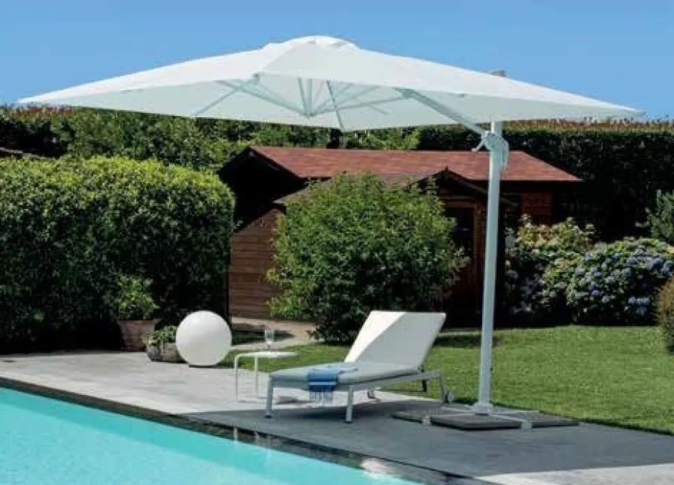 Ombrellone da giardino ruotabile in Alluminio Orientamento a 360° 2 Misure e 3 Colori