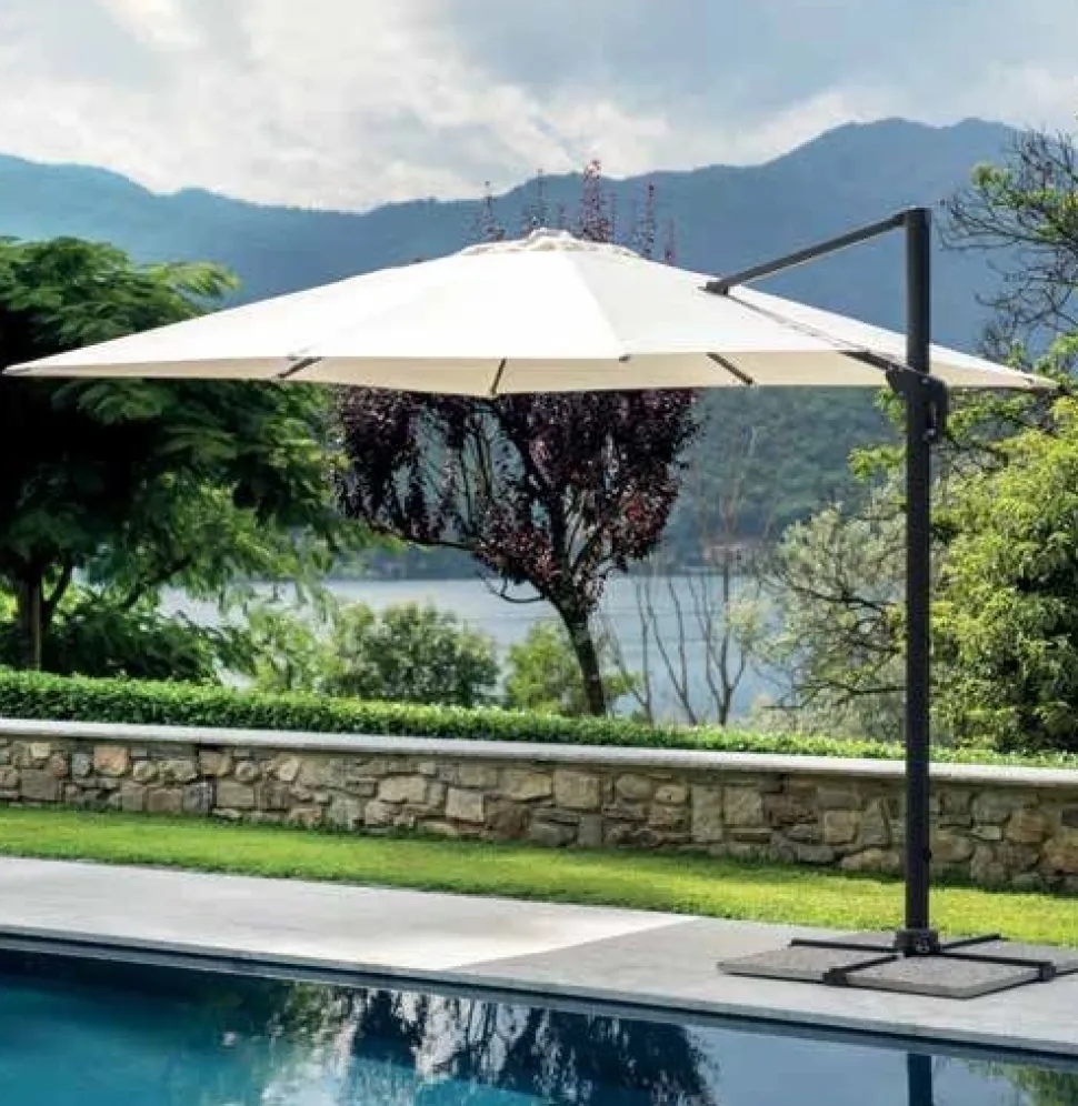 Ombrellone da giardino ruotabile in Alluminio Orientamento a 360° 2 Misure e 3 Colori