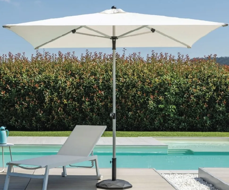 Ombrellone da giardino Zefiro 2,5x2,5 m Palo in alluminio rigato 12 Colori
