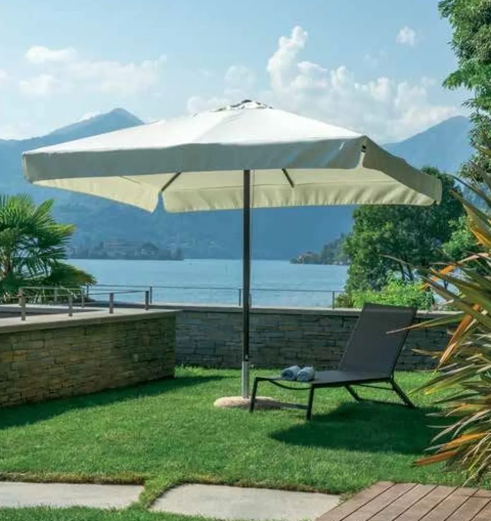 Ombrellone Quadrato da Giardino in Alluminio palo Bianco o Antracite Design Minimal