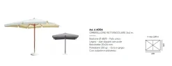Ombrellone Rettangolare 3x4 m in Legno palo Unico Ø 48 mm Doppia Carrucola