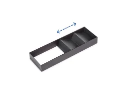 Organizzatore inclinato per cassetto Orderbox, 150x470 mm, Acciaio e Legno, Grigio antracite