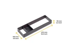 Organizzatore per cassetto Orderbox, 150x470 mm, Acciaio e Legno, Grigio antracite