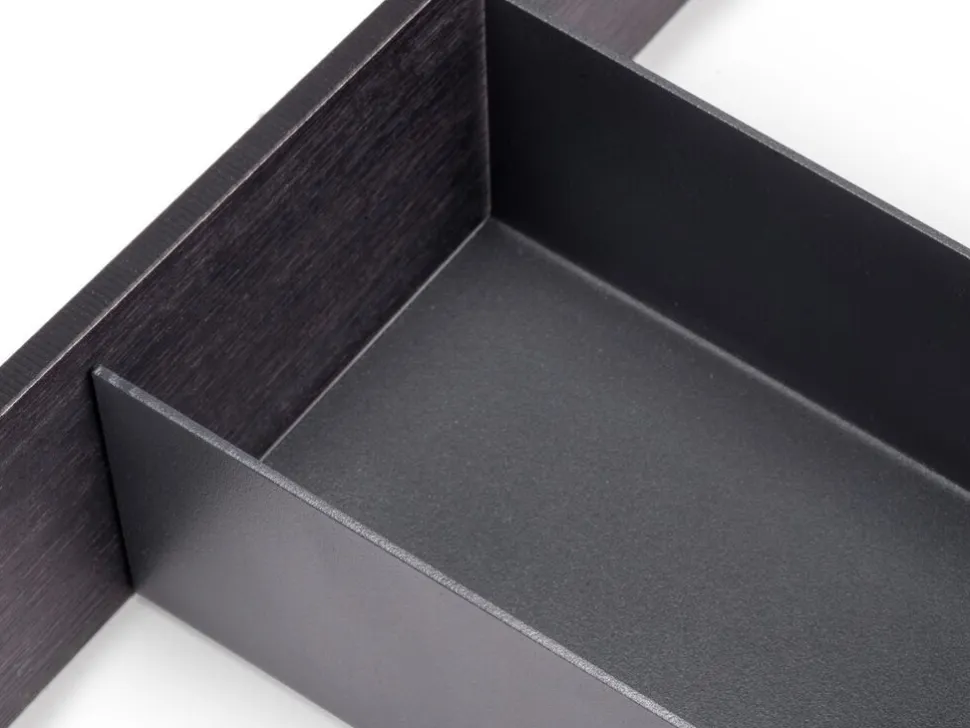Organizzatore per cassetto Orderbox, 150x470 mm, Acciaio e Legno, Grigio antracite