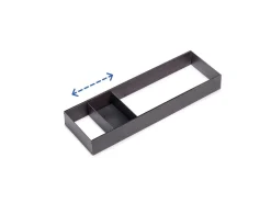 Organizzatore per cassetto Orderbox, 150x470 mm, Acciaio e Legno, Grigio antracite