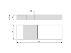 Organizzatore per cassetto Orderbox, 150x470 mm, Acciaio e Legno, Grigio antracite