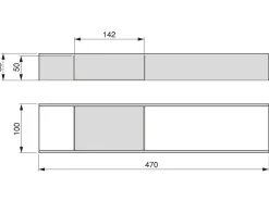 Organizzatore per cassetto Orderbox, 100x470 mm, Acciaio e Legno, Grigio antracite