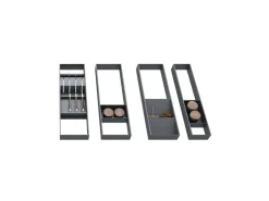 Organizzatore per cassetto Orderbox, 100x470 mm, Acciaio e Legno, Grigio antracite
