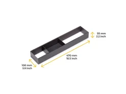Organizzatore per cassetto Orderbox, 100x470 mm, Acciaio e Legno, Grigio antracite