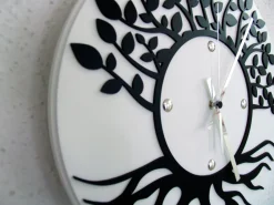 Orologio da parete albero della vita - Bianco / nero