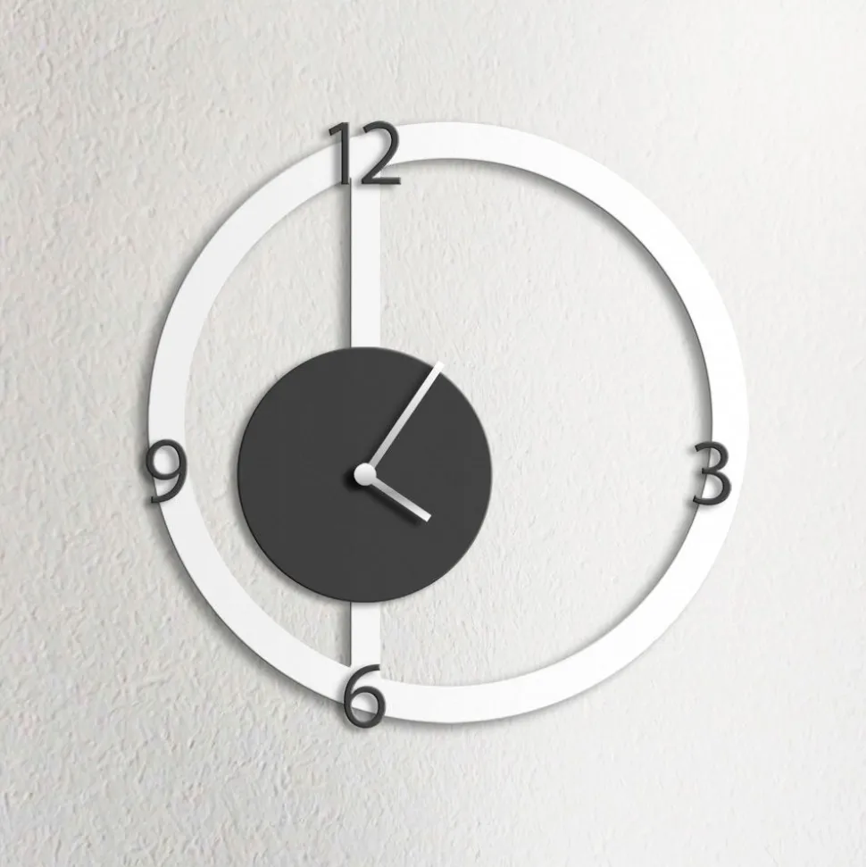 Orologio da parete HALO, bianco e antracite