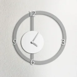 Orologio da parete HALO, grigio scuro e bianco