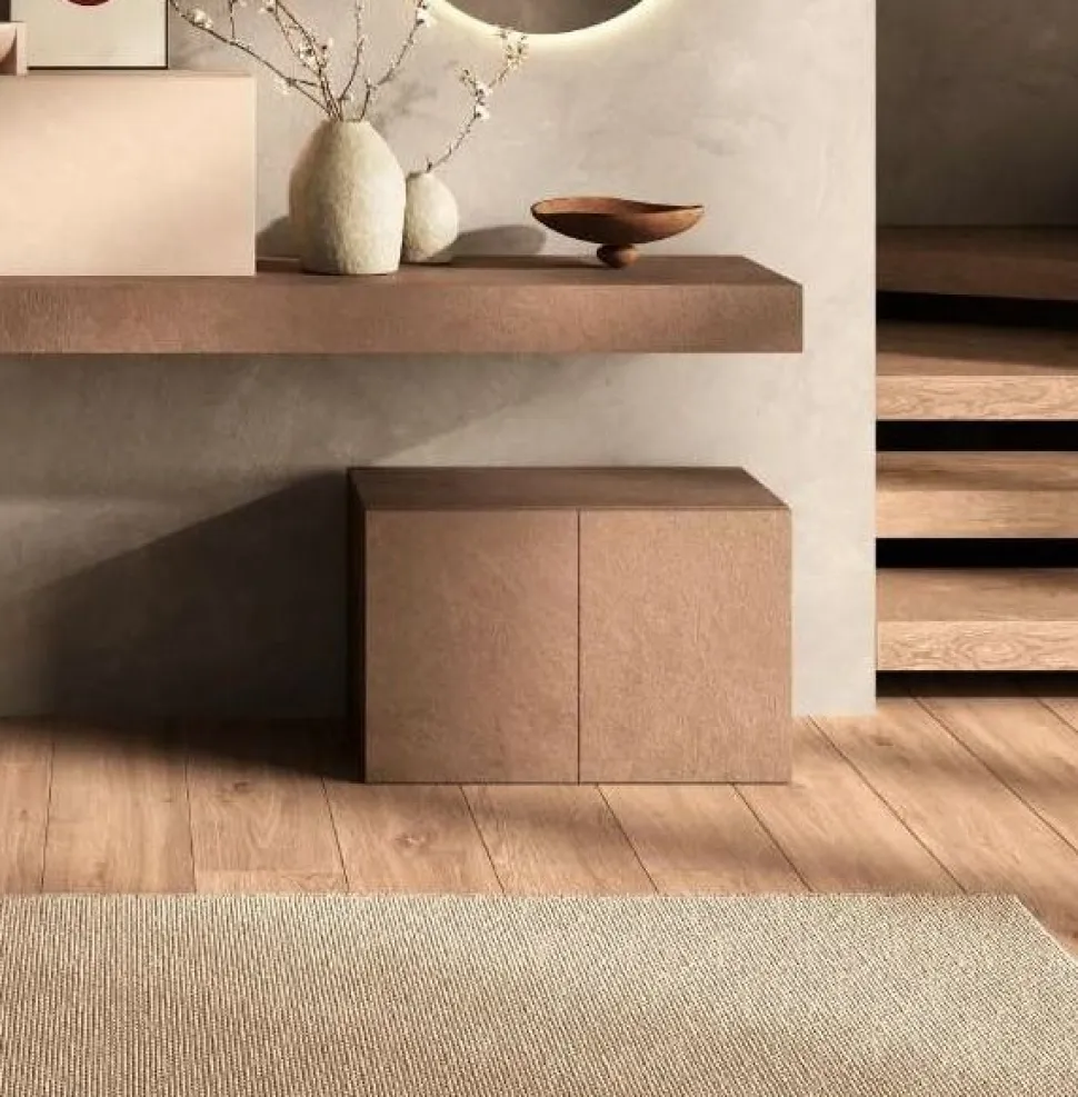 Panca moderna 2 ante battenti finitura Argilla disponibile in 4 colori