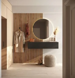 Pannello dogato Rovere chiaro con appendiabiti disponibile in varie misure