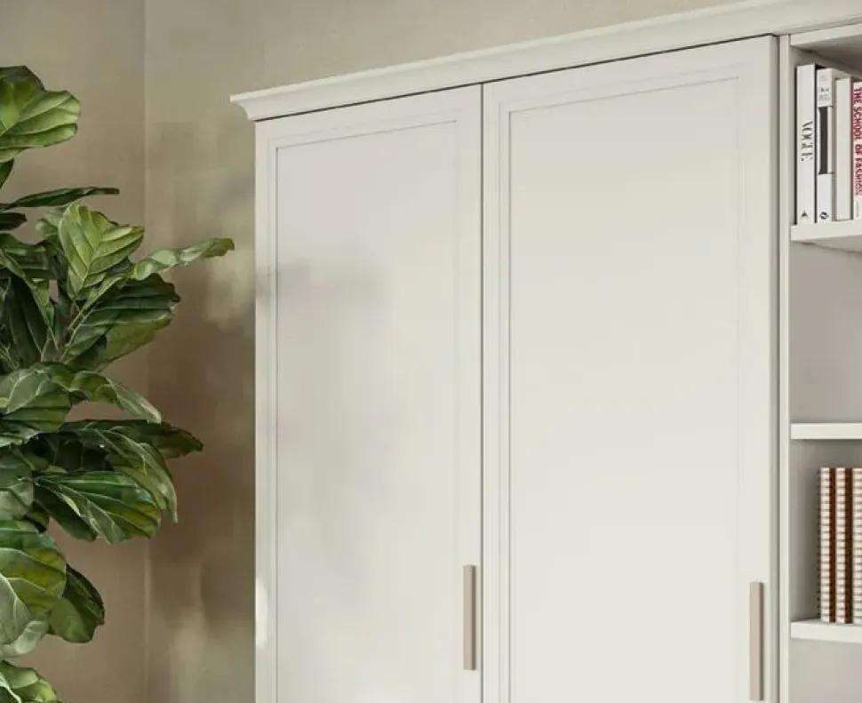 Parete attrezzata classica con librerie e vetrine sospese linea Motivi disponibile in vari colori