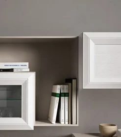 Parete Attrezzata Cole - Linea Prevaling (Canapa e Bianco Frassino personalizzabile)
