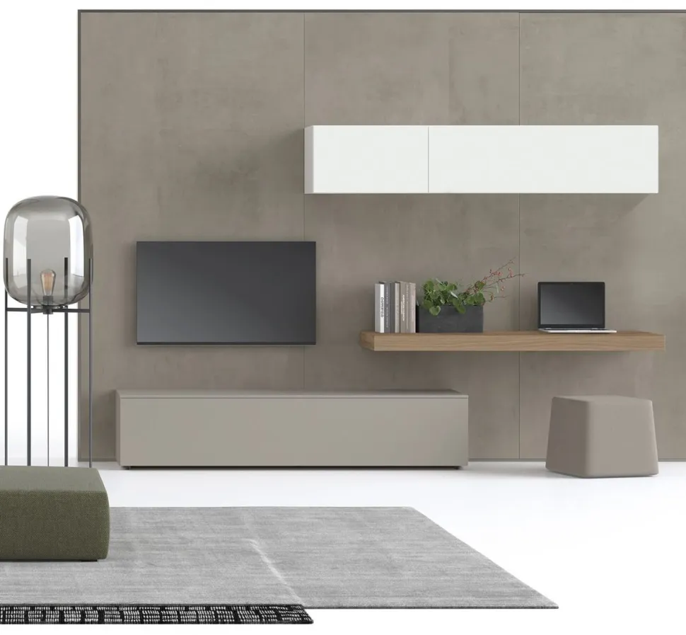 Parete attrezzata con scrivania Cold disponibile in vari colori