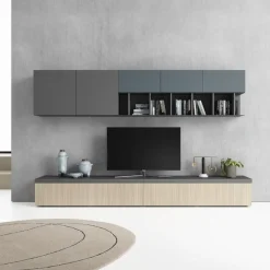 Parete attrezzata con top sp. 5,5 cm modello Mila disponibile in vari colori