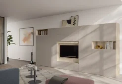 Parete attrezzata Cover con pannello Tv con luce Led disponibile in 21 colorazioni
