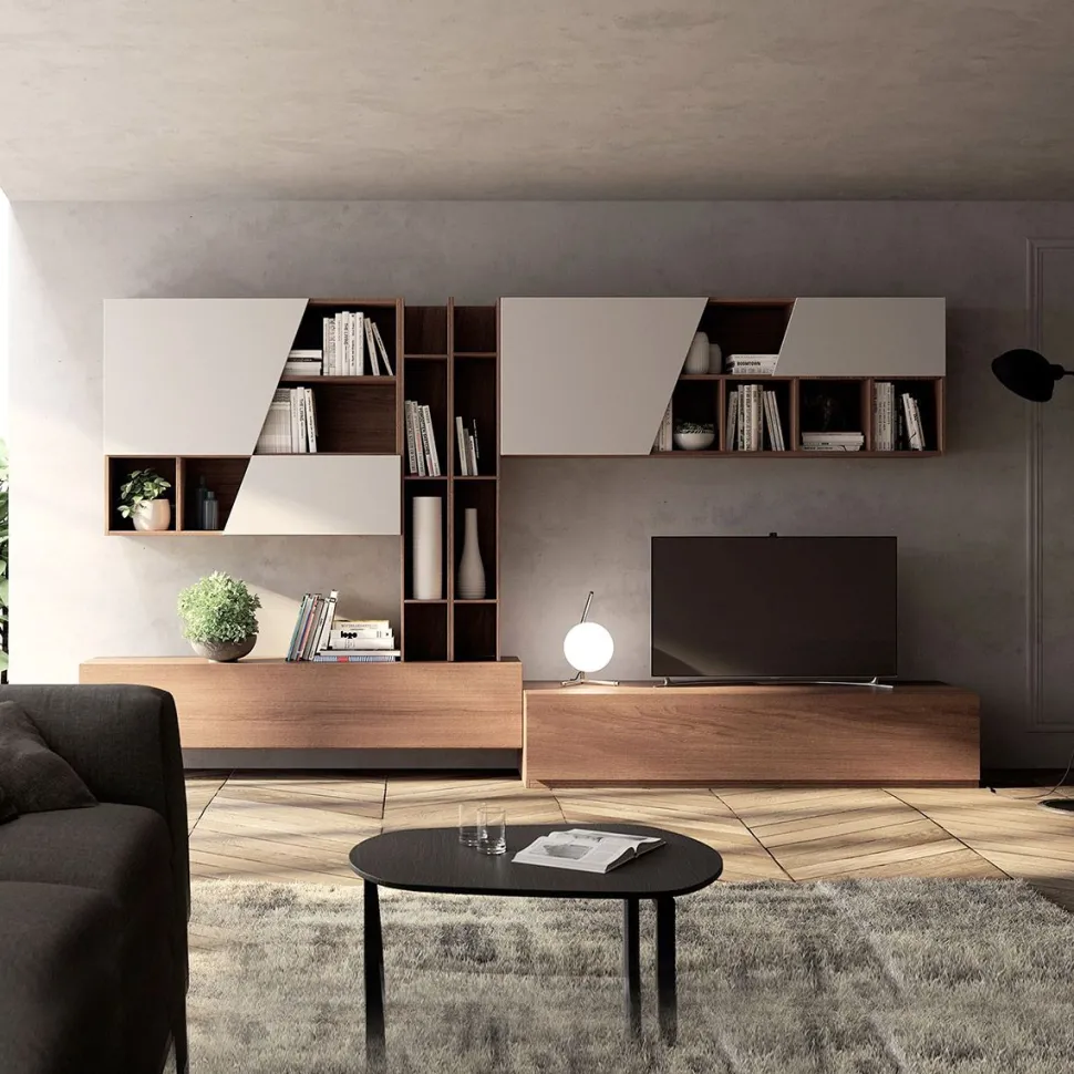 Parete Attrezzata Cut - Linea Contact Colori Personalizzabili