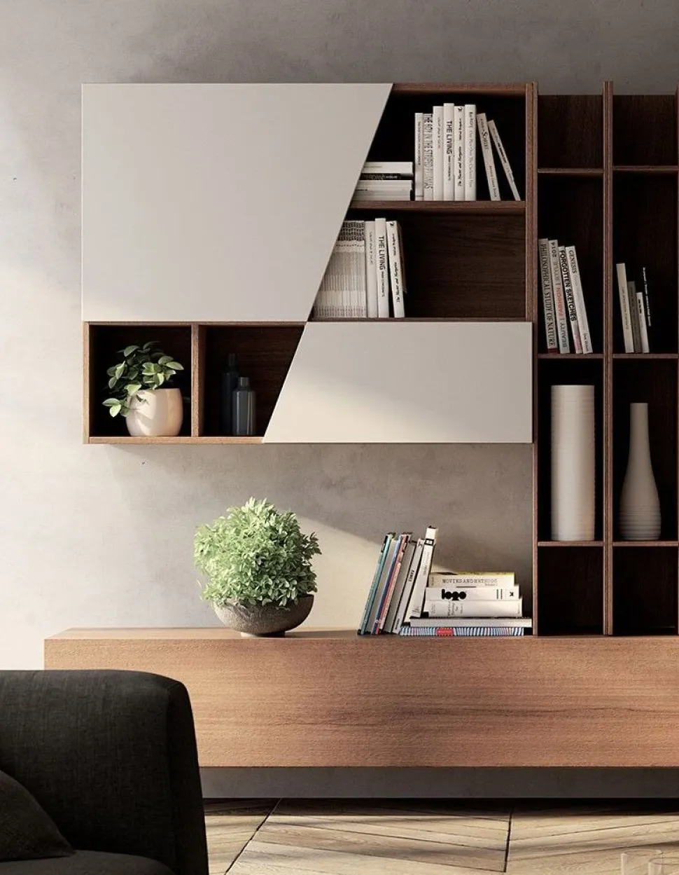 Parete Attrezzata Cut - Linea Contact Colori Personalizzabili