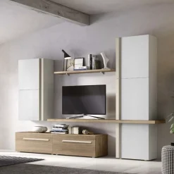 Parete attrezzata Elik II linea Domino in Noce Bianco