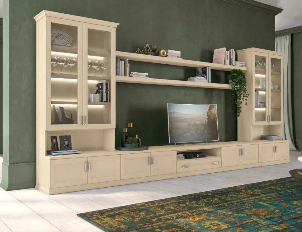 Parete attrezzata Gemma linea Motivi disponibile in vari colori