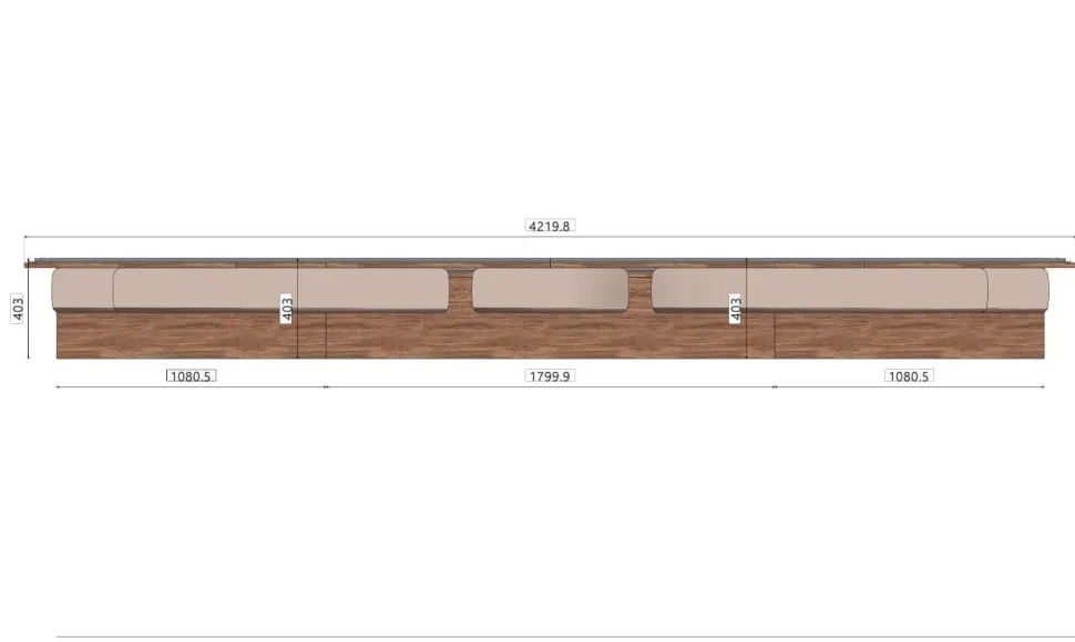 Parete attrezzata in legno moderna componibile con Boiserie e mensole disponibile in vari colori